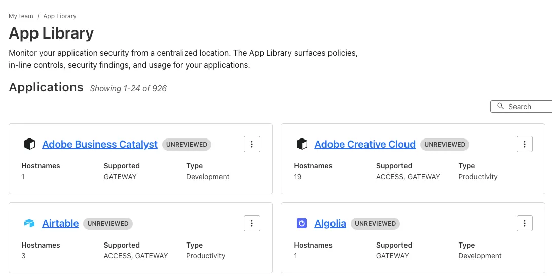 Zero Trust App Library
