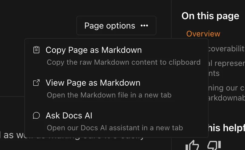 Page options
button